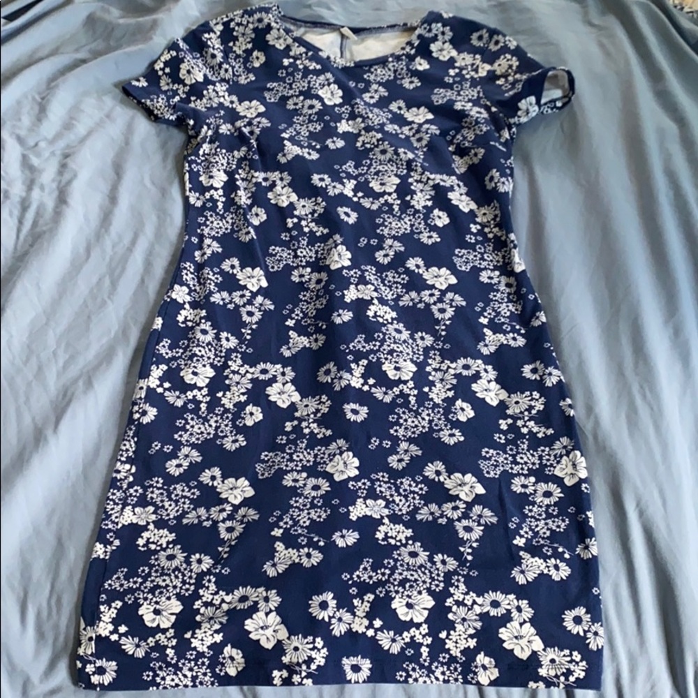 Cap sleeve stretchy cotton dress